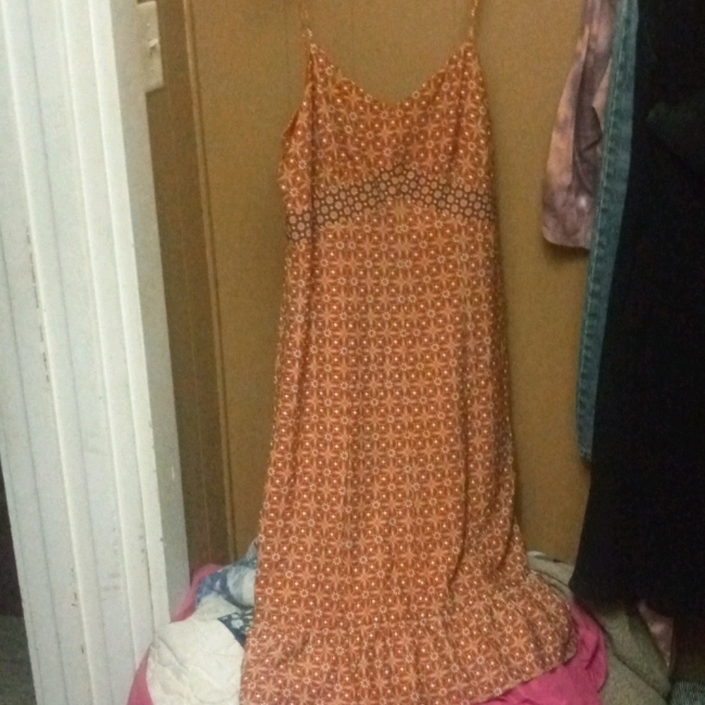 Orange patterened summer dress